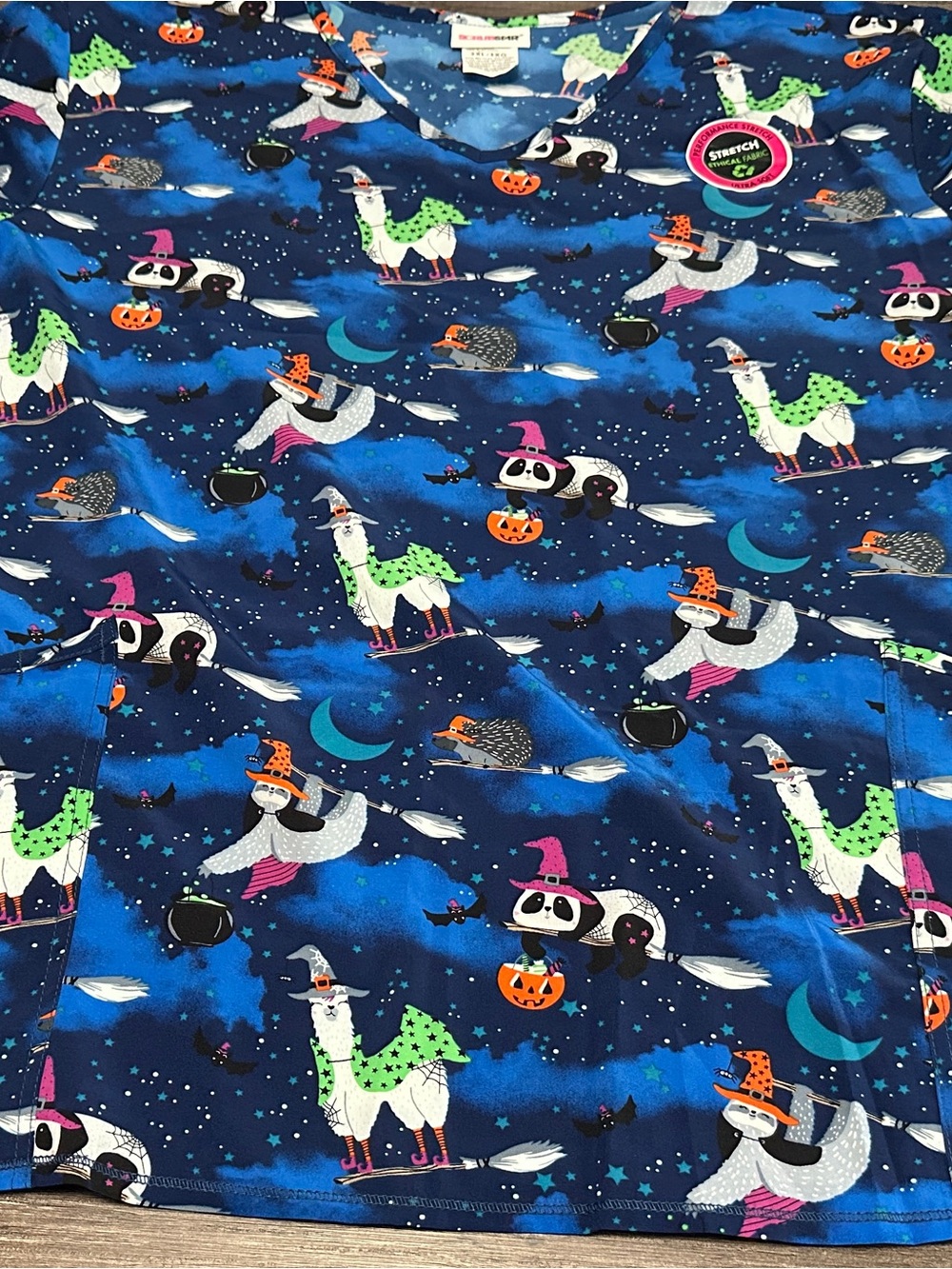 Scrubstar Women's 3XL Blue
Halloween Llama Print Medical Scrub
Top